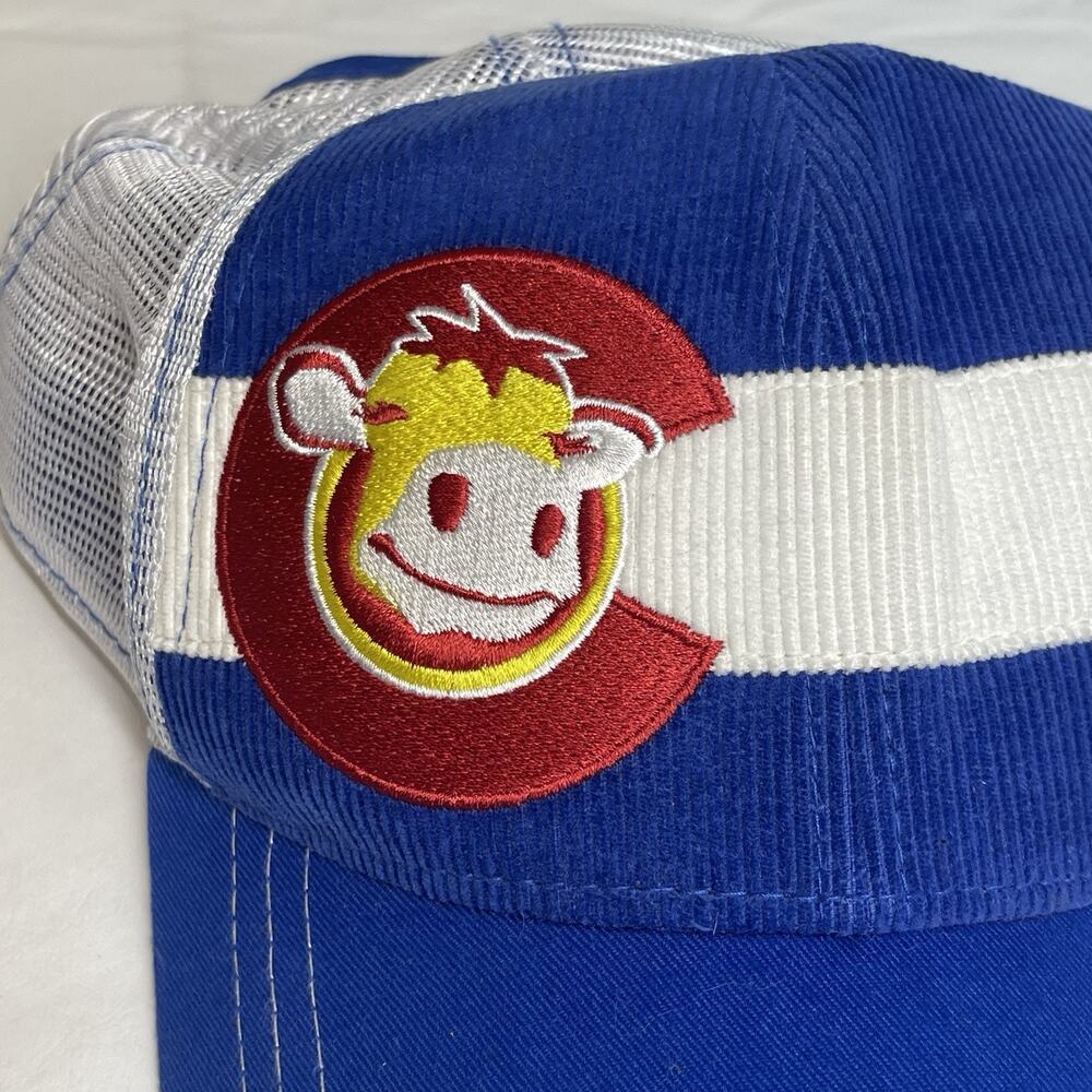Sweet Cow Ice Cream Hat Colorado State Corduroy Trucker Snapback Blue Vintage - Picture 6 of 9